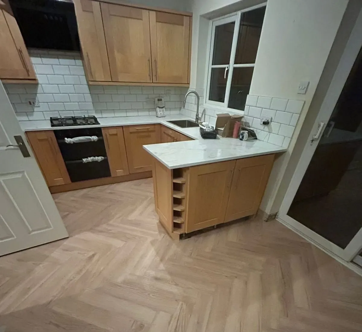 Full refurbishment herringbone flooring, refurbishments by Design Built Right in Selby