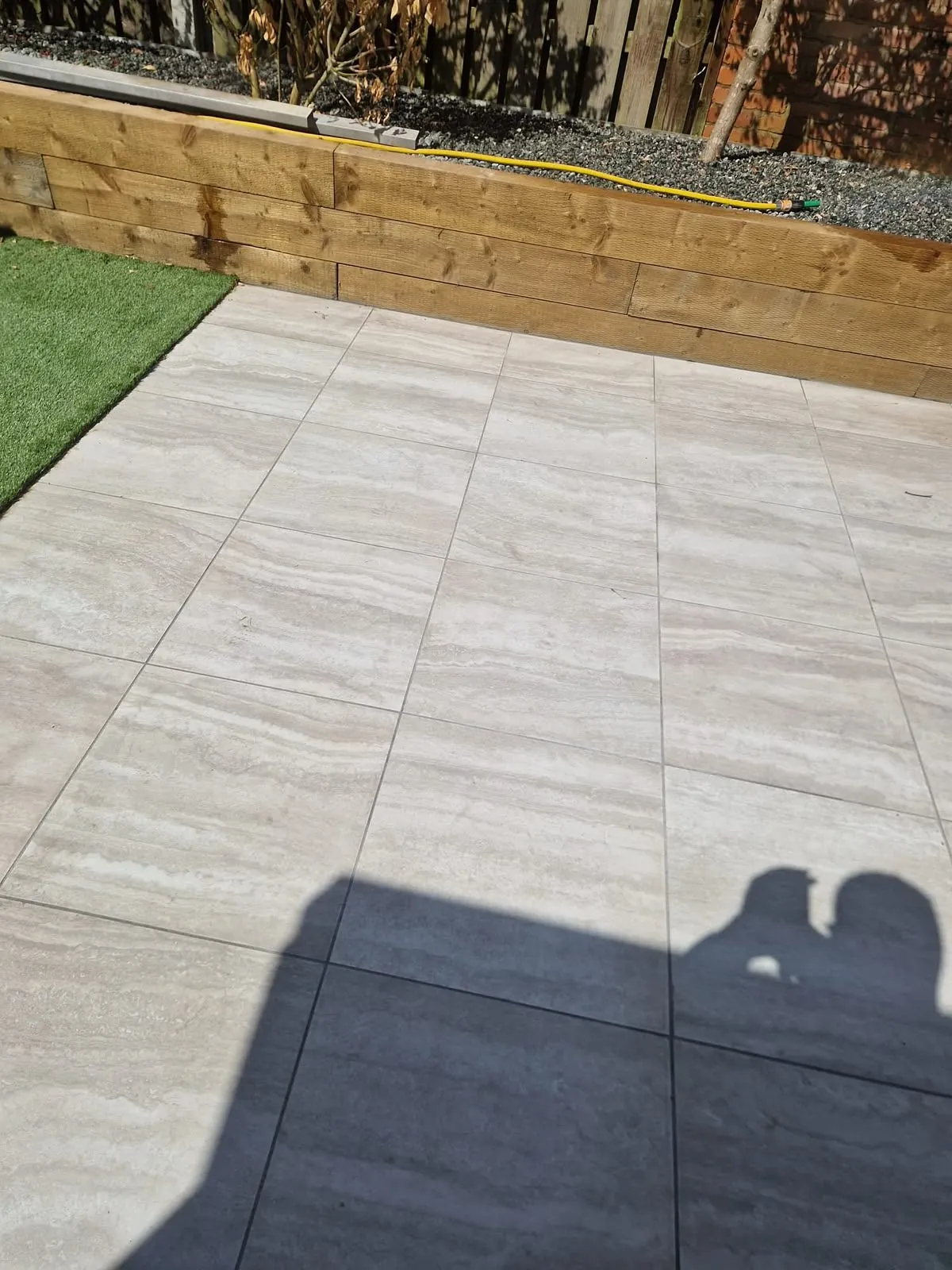 Porcelain patio tiling, tiling by Design Built Right in Selby