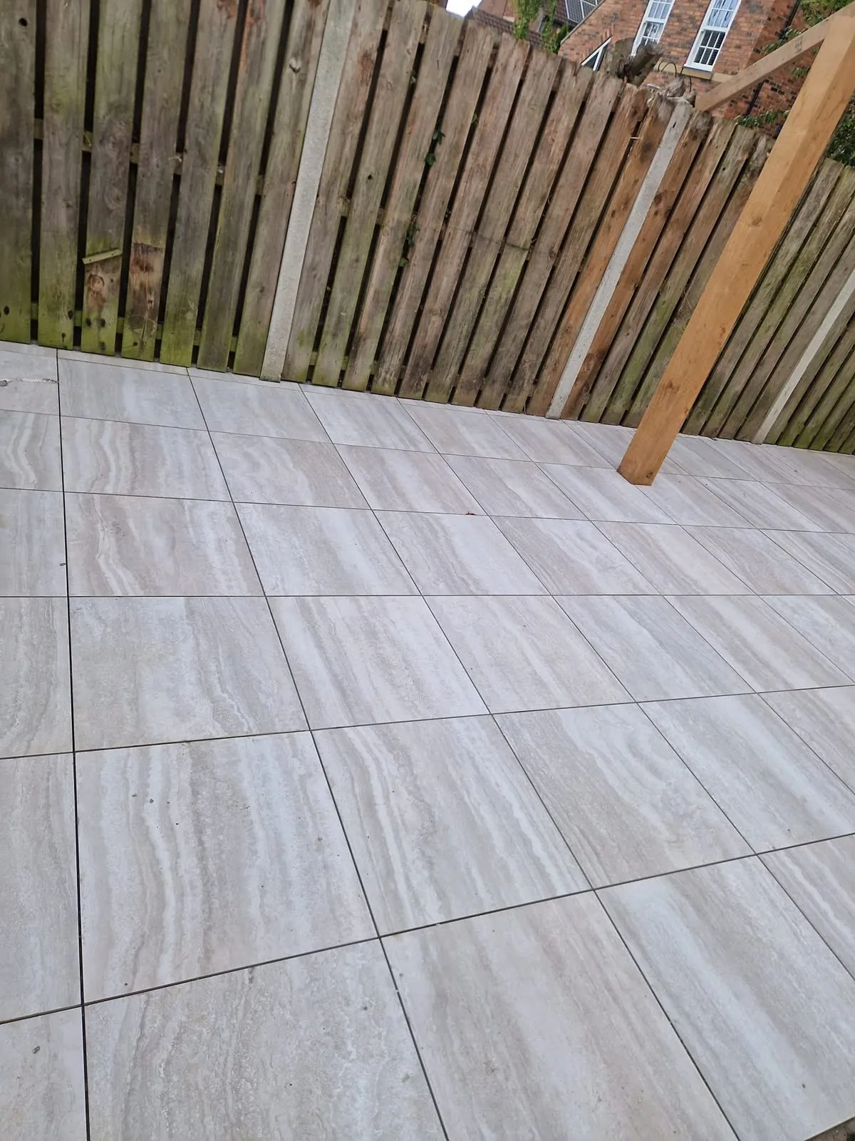 Porcelain patio tiling, tiling by Design Built Right in Selby