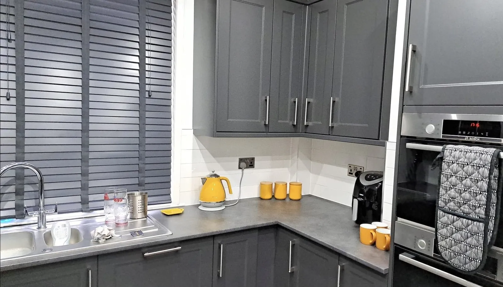 Grey kitchen installation, kitchens by Design Built Right in Selby