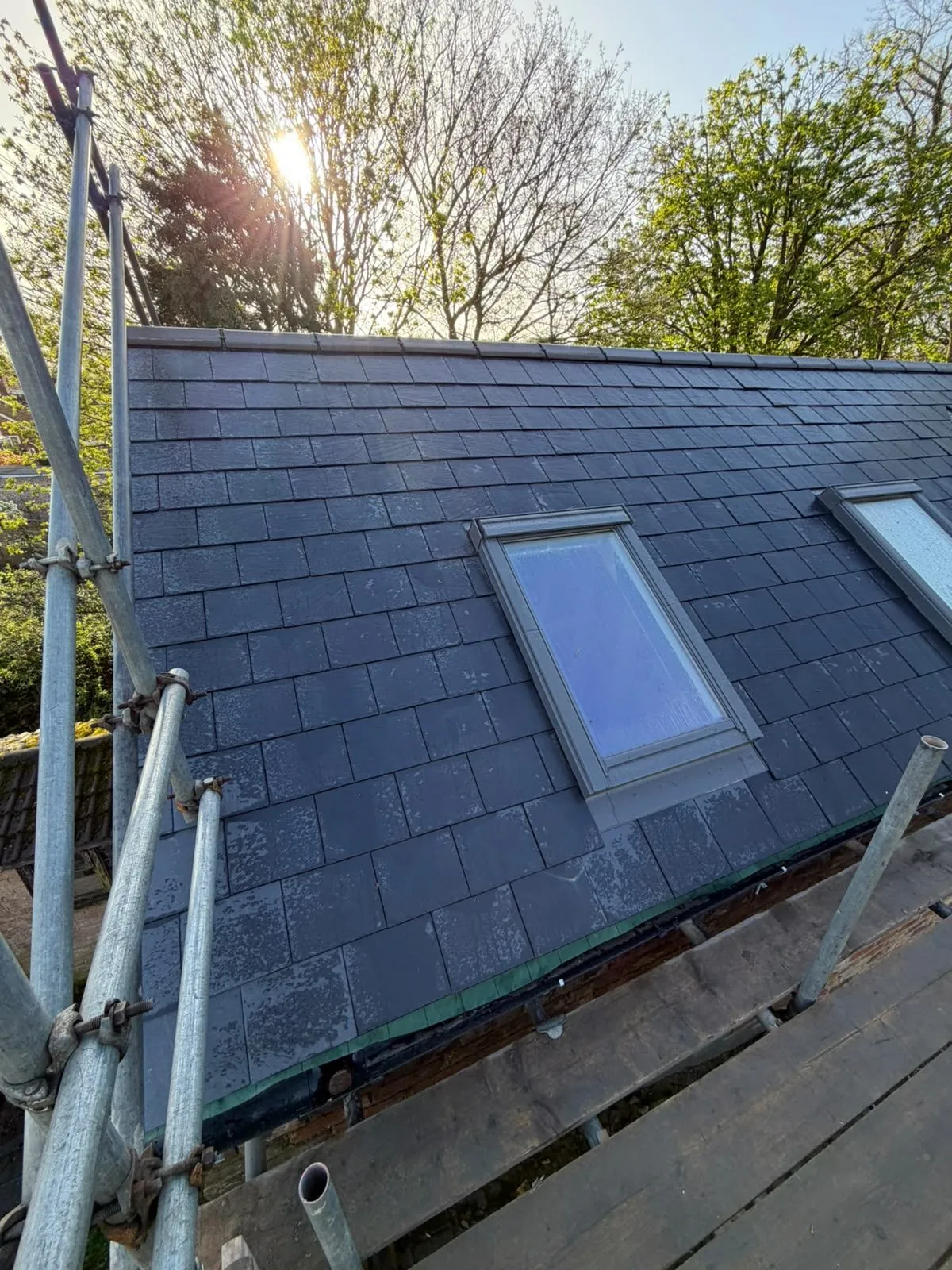Slate roofing rooflight, roofing by Design Built Right in Selby